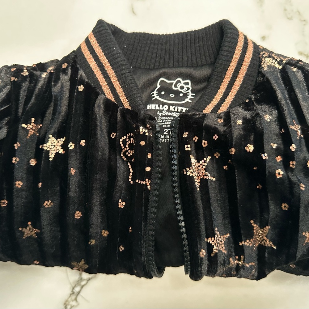 Hello Kitty Black Velvet Jacket with Gold Stars